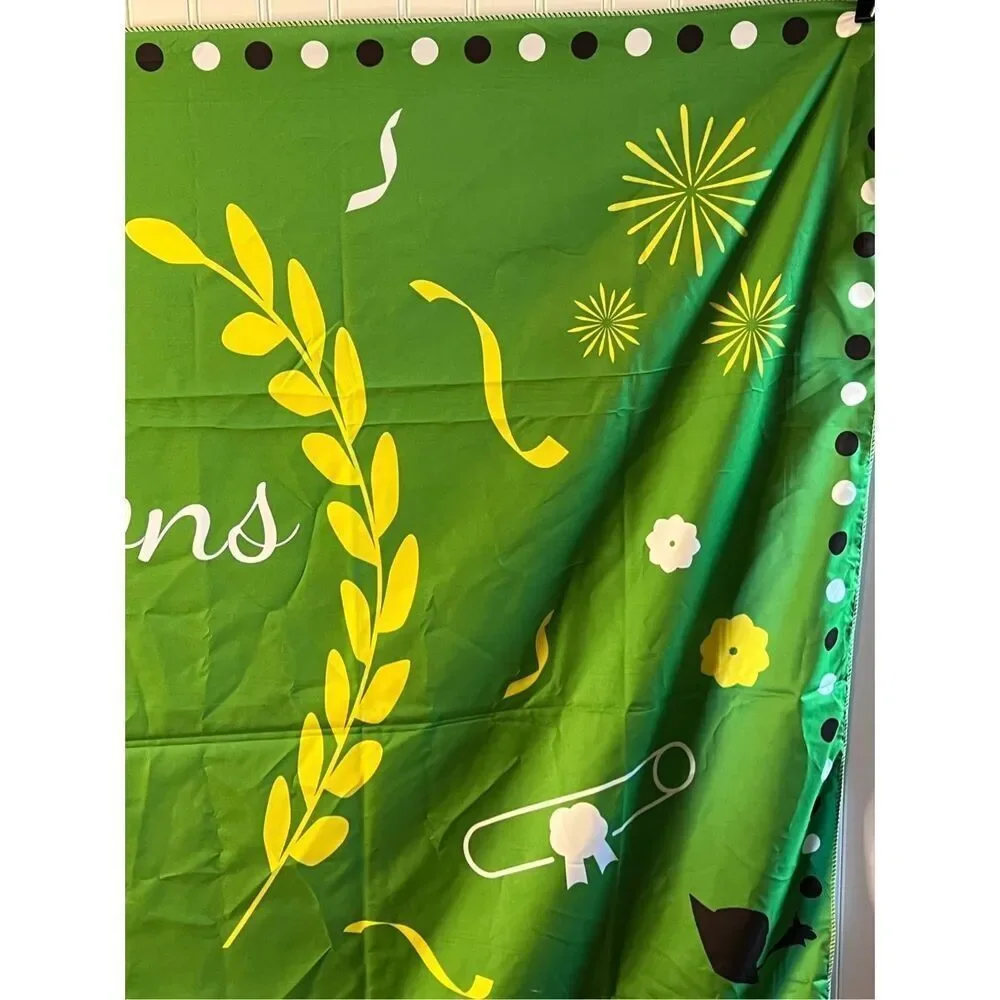 Congratulations Graduate Decorations Party Backdrop Large Banner Green 70X43